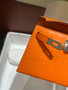 Hermès Kelly 20 Mini II Orange Alligator Palladium Hardware 