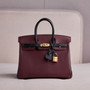  Hermes Special Order Bordeaux/ Black  Birkin 25 cm Togo Gold Hardware