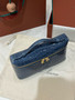 Loro Piana Extra Pocket L19 Alligator Leather Pouch Blue
