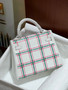 HERMES KELLY 25 TARTAN LIGHT SWIFT GRIS PALE / BUBBLEGUM / VERT MOYEN PHW
