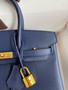 Hermes Blue Royal Birkin 25 cm Togo Gold Hardware