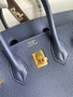 Hermes Blue Royal Birkin 25 cm Togo Gold Hardware