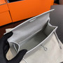 Hermès Olympic Kelly Pochette Silver Chèvre Palladium Hardware 