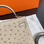Hermès Kelly 20 Mini II Sellier Gris Trench Ostrich Gold Hardware 