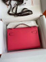 Hermès  8W Rose Azalee Mini Kelly Pochette Epsom leather Palladium hardware Hermès  8W Rose Azalee Mini Kelly Pochette Epsom leather Palladium hardware
