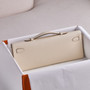 HERMES KELLY CUT CLUTCH BAG CRAIE EPSOM PALLADIUM HARDWARE