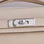HERMES KELLY CUT CLUTCH BAG CRAIE EPSOM PALLADIUM HARDWARE