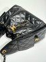 CHANEL 25 Small Handbag   Shiny Crumpled Calfskin, Gold-Tone & Ruthenium-Finish Metal  Black