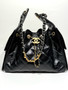 CHANEL 25 Small Handbag   Shiny Crumpled Calfskin, Gold-Tone & Ruthenium-Finish Metal  Black