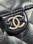 CHANEL 25 Small Handbag   Shiny Crumpled Calfskin, Gold-Tone & Ruthenium-Finish Metal  Black