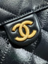 CHANEL 25 Small Handbag   Shiny Crumpled Calfskin, Gold-Tone & Ruthenium-Finish Metal  Black