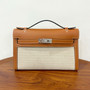 Hermès Limited Edition Mini Kelly Pochette Gold Swift leather/ Toile  Palladium hardware