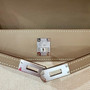 Hermès Limited Edition Mini Kelly Pochette Etoupe Swift leather/ Toile  Palladium hardware