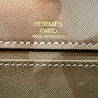 Hermès Limited Edition Mini Kelly Pochette Etoupe Swift leather/ Toile  Gold hardware