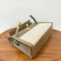 Hermès Limited Edition Mini Kelly Pochette Etoupe Swift leather/ Toile  Gold hardware
