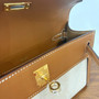 Hermès Limited Edition Mini Kelly Pochette Gold Swift leather/ Toile  Gold hardware