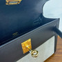 Hermès Limited Edition Mini Kelly Pochette Black Swift leather/ Toile  Gold hardware