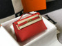 Hermès Red Mini Kelly Pochette Epsom leather Gold hardware