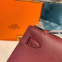Hermès Bordeaux Mini Kelly Pochette Epsom leather Gold hardware