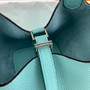 Hermes Bleu Atoll Picotin Lock 18 Togo Leather Bag