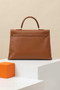 HERMÈS KELLY FLAT HANDBAG 35 GOLD SWIFT PALLADIUM HARDWARE