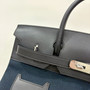 HERMÈS CARGO HAC BIRKIN 40 BLUE BOX AND TOILE PALLADIUM HARDWARE HERMÈS CARGO HAC BIRKIN 40 BLUE BOX AND TOILE PALLADIUM HARDWARE