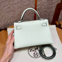 Hermès Vert Frizz Kelly Mini II Epsom Palladium Hardware