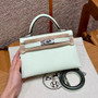 Hermès Vert Frizz Kelly Mini II Epsom Palladium Hardware