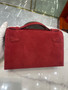 Hermes Mini Kelly Pochette Ruby Deerskin with Palladium Hardware