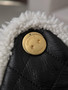 CHANEL Limited Edition 25 Small Black Handbag  Crumpled Shearling Sheepskin