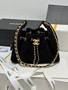 Cruise 2025/26 CHANEL 25 Mini Handbag Suede Calfskin Black