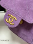 CHANEL Cruise 2025/26 CHANEL 25 Mini Handbag Suede Calfskin Purple