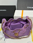 CHANEL Cruise 2025/26 CHANEL 25 Mini Handbag Suede Calfskin Purple