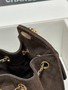 CHANEL Cruise 2025/26 CHANEL 25 Mini Handbag Suede Calfskin Brown
