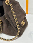 CHANEL Cruise 2025/26 CHANEL 25 Mini Handbag Suede Calfskin Brown