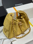  CHANEL Cruise 2025/26 CHANEL 25 Mini Handbag Suede Calfskin Mustard 