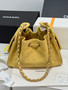 CHANEL Cruise 2025/26 CHANEL 25 Mini Handbag Suede Calfskin Mustard