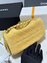 CHANEL Cruise 2025/26 CHANEL 25 Mini Handbag Suede Calfskin Mustard