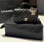 Chanel FALL-WINTER 2025/26 MINI CLASSIC HANDBAG WITH TOP HANDLE   Lambskin, Strass & Gold-Tone Metal  Black
