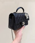 Chanel FALL-WINTER 2025/26 MINI CLASSIC HANDBAG WITH TOP HANDLE   Lambskin, Strass & Gold-Tone Metal  Black