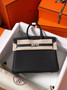 Hermes Special Order (HSS) Black/White  Birkin 25 cm Togo Palladium Hardware