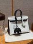 Hermes Special Order (HSS) Black/White  Birkin 25 cm Togo Palladium Hardware