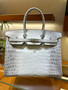Hermès Birkin 35 Himalaya Niloticus Crocodile Palladium Hardware