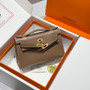 Hermès Etoupe Mini Kelly Pochette Swift leather Gold hardware