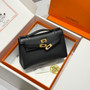 Hermès Black Mini Kelly Pochette Swift leather Gold hardware