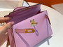 Hermes X9 Mauve Sylvestre Mini Kelly II 20 Epsom leather Gold Hardware
