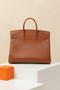 Hermes Birkin Ghillies 35 cm handbag in Gold Tadelakt Leather