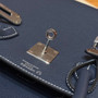 Hermès Special Order (HSS) Birkin 35: Blue Saphir & Cognac Togo Leather Palladium Hardware