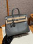 Hermès Birkin 25: Gris Foncé Salvator Lizard