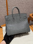 Hermès Birkin 25: Gris Foncé Salvator Lizard